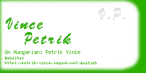 vince petrik business card